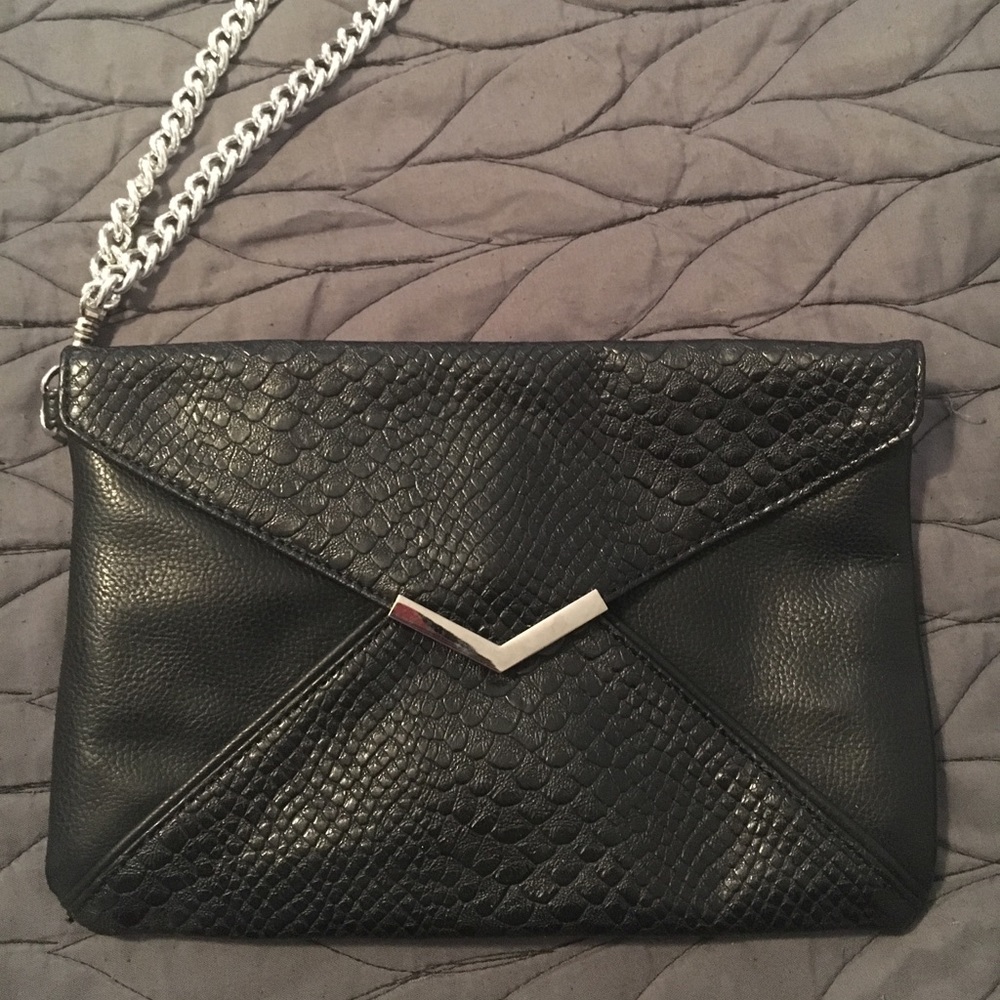 Black envelope clutch